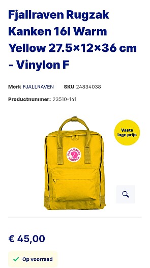 Fjallraven kanken rugzak 16L
