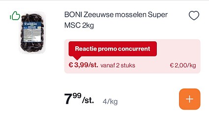 Zeeuwse Mosselen super 2 kg -50%