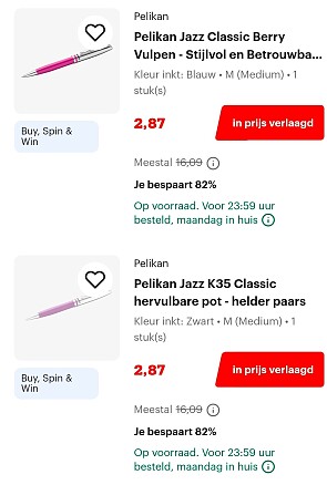 Pelikan Jazz vulpennen en balpennen