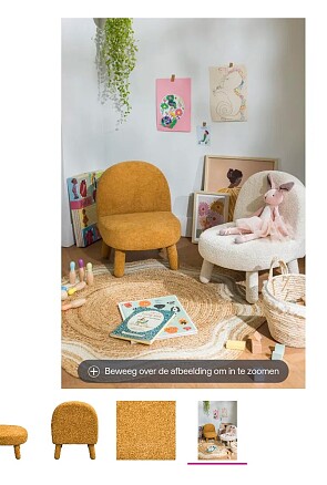 Kinderfauteuil geel 17,50€ ipv 49,99€