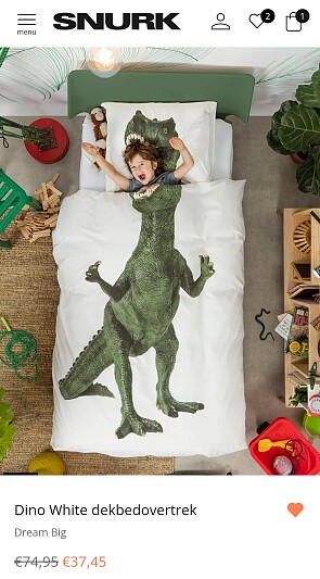 Snurk dino beddengoed