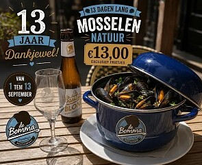 Mosselen aan €13,00 ✨ feestactie De Bomma