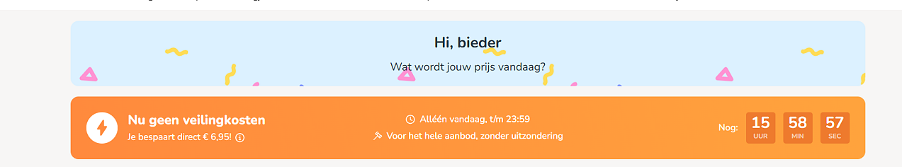 ⚡ Vandaag geen veilingkosten bij vakantieveilingen