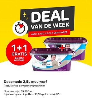 Decomode muurverf 1+1 gratis