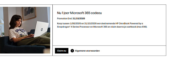 💻 1 jaar Microsoft 365 gratis bij HP OmniBook, plus 100 dagen Buy & Try!