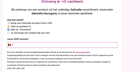 💧 €5 cashback op Saforelle en Mucogyne!