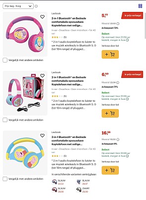 Opvouwbare kods koptelefoon -73%