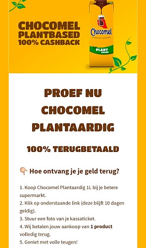 🍫 Chocomel Plantbased 1L nu 100% terugbetaald!