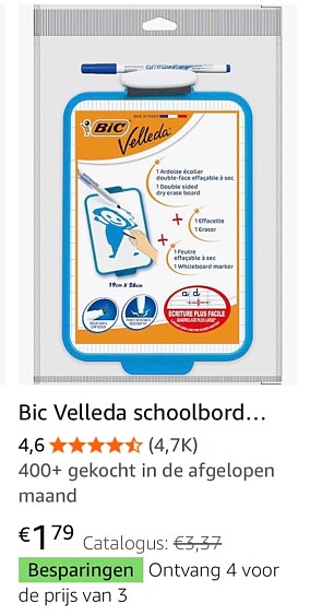 Bic uitwisbaar bordje