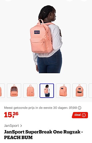 Minstens 50% korting op heel veel rugzakken