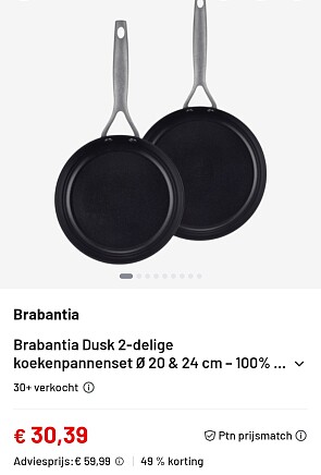 Brabantia Dusk 2-delige koekenpannenset -49%