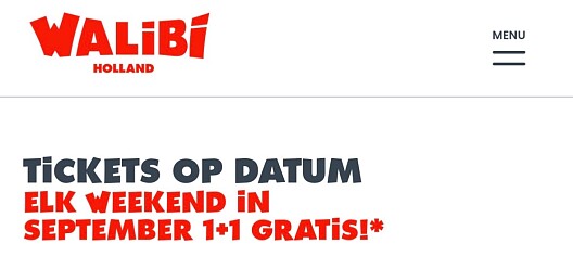 Walibi Holland . Elk weekend september 1 + 1 gratis
