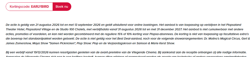 🏰 Plopsaland Resort Early Bird: 25% tot 30% korting op je verblijf!
