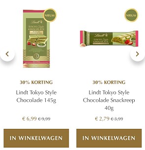 -30% op Tokyo chocolade bij Lindt