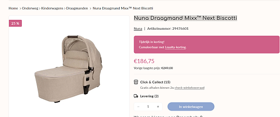 🛒 Nuna Draagmand Mixx™ Next Biscotti