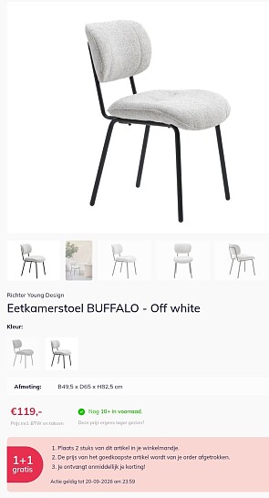 1+1 op Richter young stoelen Deba Meubelen