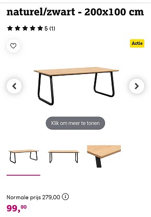 Eettafel voor 99€!