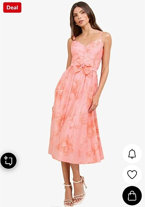 -60% Lipsy-REGULAR FIT PRINTED SKATER PROM MIDI Jurk pink