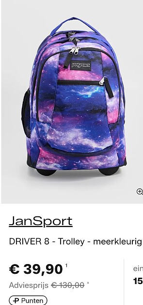 Jansport trolley 39,90€ ipv 130€