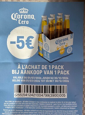 Corona 0,0% coupon aan kassa Colruyt