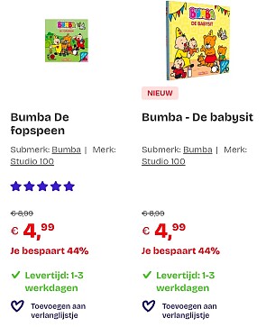 Bumba kartonboekjes -44%