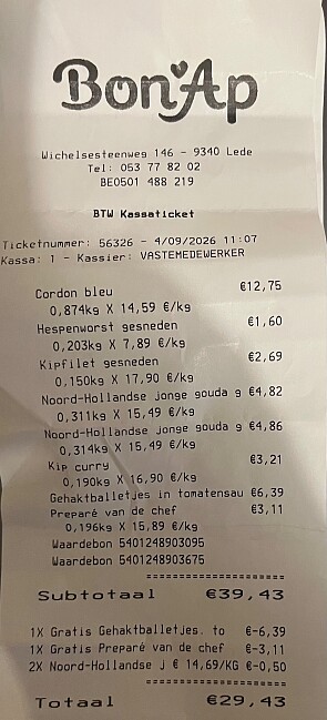 Gratis prepare en gehaktballetjes in tomatensaus bij bon ap