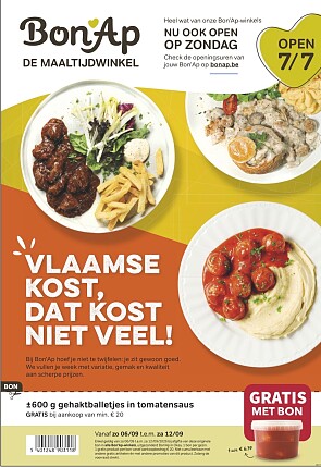 Coupon voor Gratis gehaktballetjes in tomatensaus bij bon ap in de zondag
