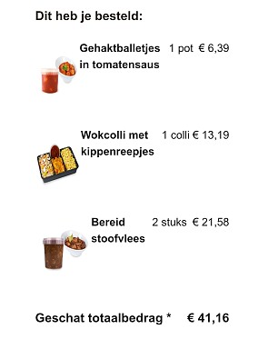 +-20€ ipv 41€ bij bon app