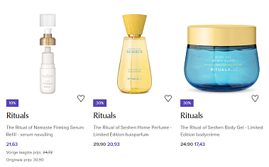 Rituals selectie aan -30% bij De Bijenkorf