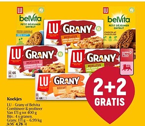Grany koekjes 2+-2 gratis bij Delhaize + coupon