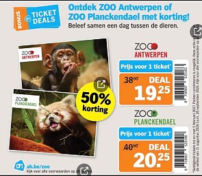 50% op zoo Antwerpen en Planckendael