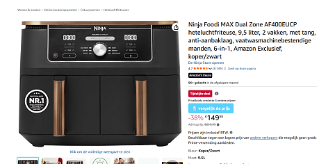 🍟 Ninja Foodi MAX Dual Zone AF400EUCP heteluchtfriteuse