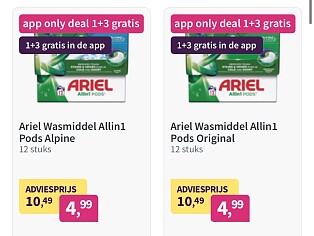 Ariel Pods 1+3 gratis