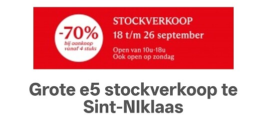 E5 stockverkoop in Sint-Niklaas