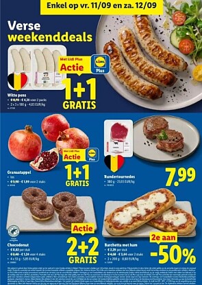 weekenddeals bij lidl op vrij 11/9 en zat 12/9/26