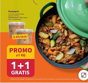 1+1 gratis hutsepot bij bon ap