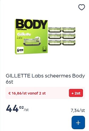 Gillette labs scheermesjes body 6 stuks voor 16,86€
