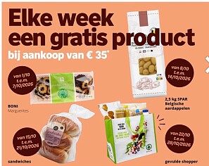 4 weken lang gratis product bij spar asper in oktober