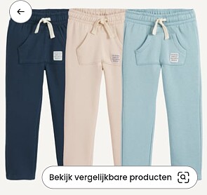 -50% Set van 3 effen joggingbroeken van zacht en warm molton