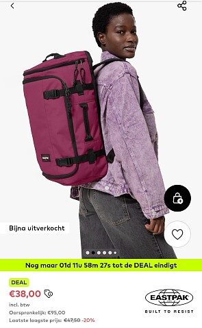 Eastpak carry pack reistas 38€! 😱