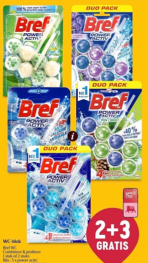 2+3 gratis om Bref toiletblokken bij Delhaize