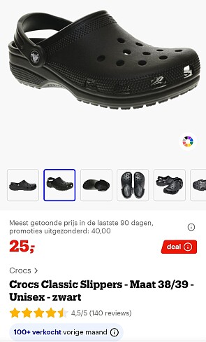 Zwarte crocs 25€