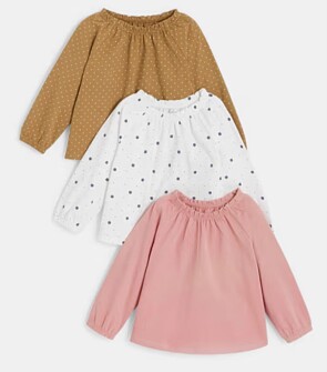 -60% Blouse met elastische kraag set van 3 roze