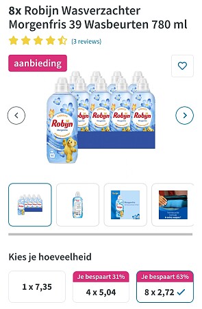 Robijn wasverzachter en droogtrommel doekjes