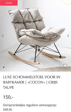 Luxe schommelstoel voor in babykamer