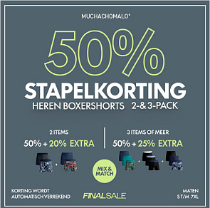 Heren boxershorts vanaf 50% korting + tot 25% extra korting ✨🩲