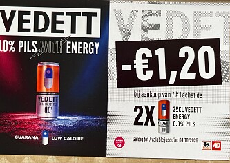 Coupon vedett energie 0,0% aan rek bij Delhaize
