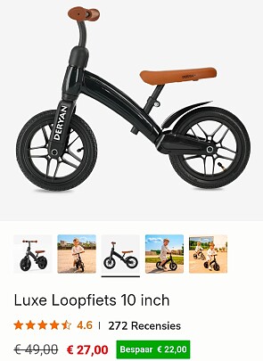 Deryan luxe loopfiets 10 inch