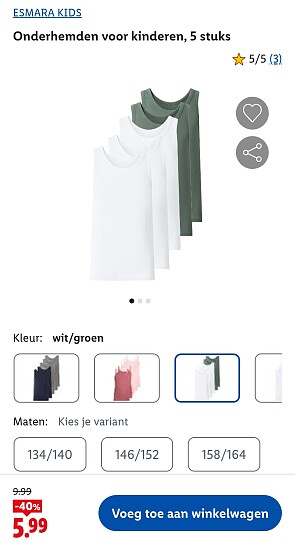 5 Onderhemden voor 5,99€