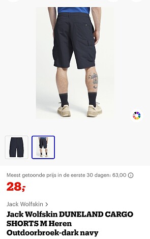 Jack wolfskin short voor 28€